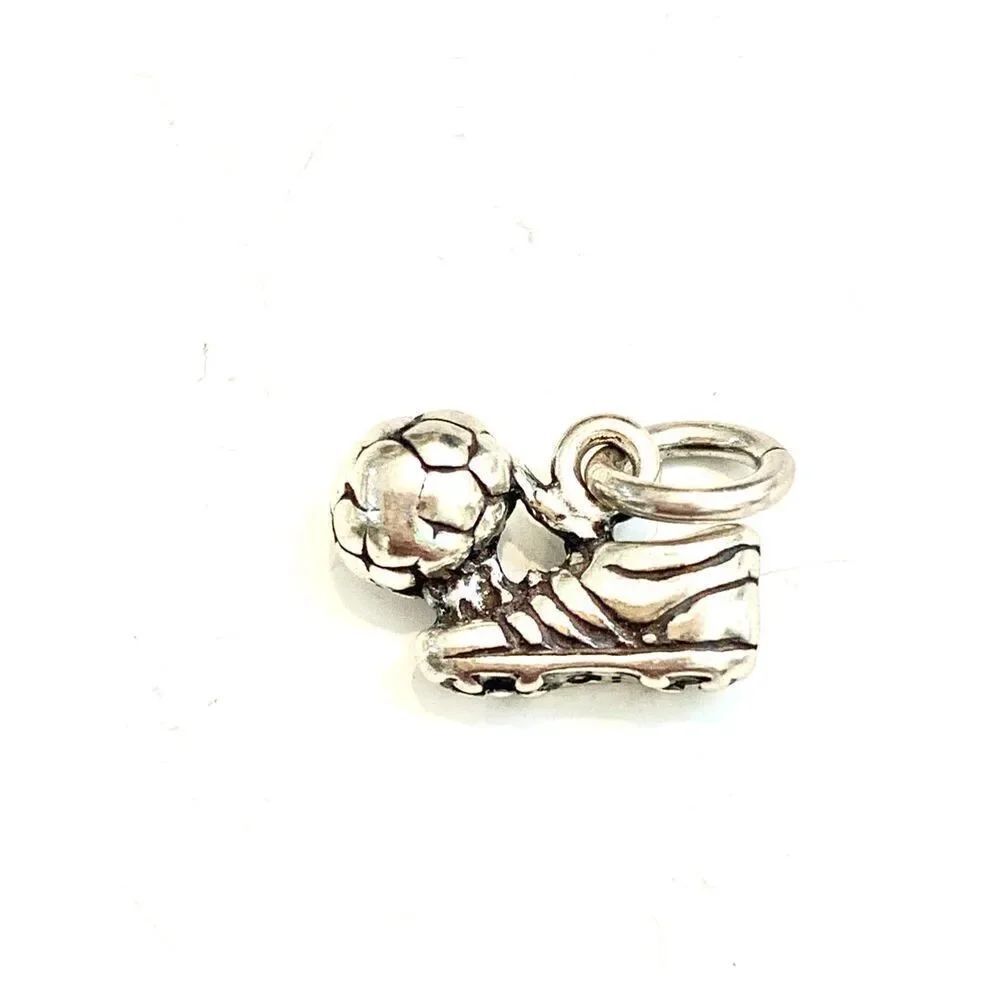 .925 Soccer Shoe and Ball Sterling Silver Jewelry Charm #sports